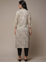 Thumbnail for Biba Ethnic Motifs Printed Thread Work V-Neck Kurta - Distacart