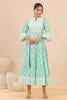 Juniper Womens Mint Cambric Printed Tiered Dress With Flared Sleeve - Distacart