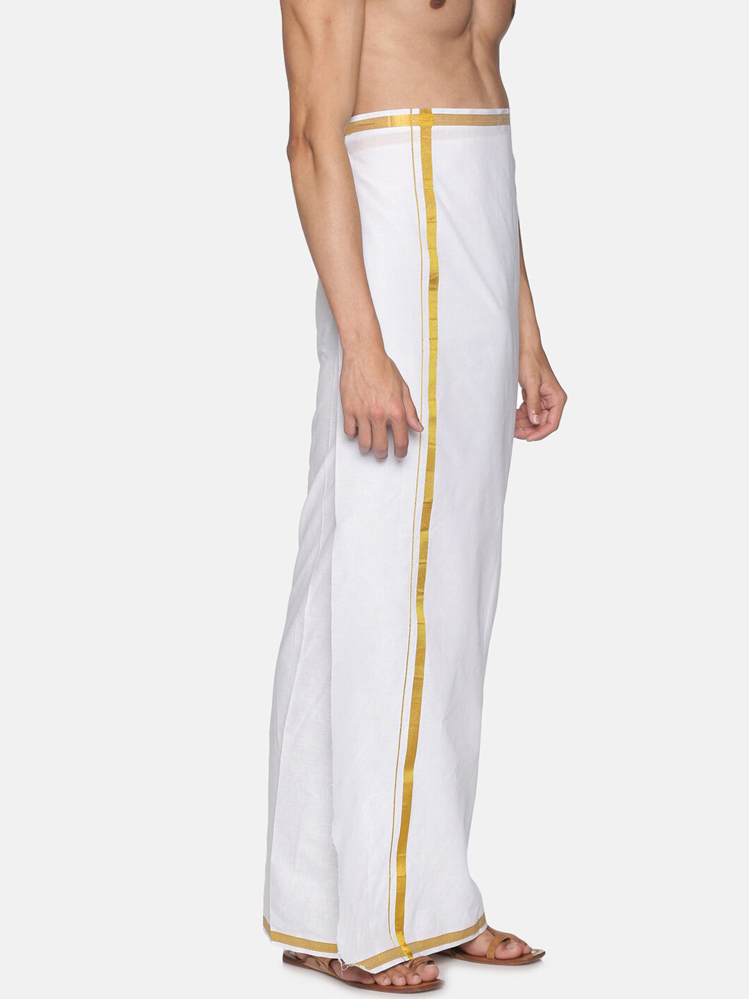 Sethukrishna Men White Solid Cotton Dhoti - Distacart