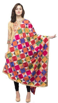 Thumbnail for A R Silk Women's Silk Multi Emb. Multi Fancy Dupatta