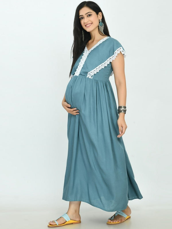 Kalini Women Maternity Thread Work Anarkali Kurta - Distacart