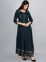 Thumbnail for Kalini Women Green Embroidered Flared Anarkali Kurta - Distacart