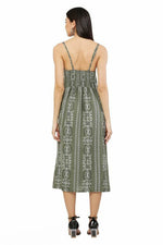 Thumbnail for PAVONINE Pista Color Printed Shoulder Strap Dress For Women - Distacart