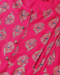 Thumbnail for Vamika Pink Printed Kurta Set