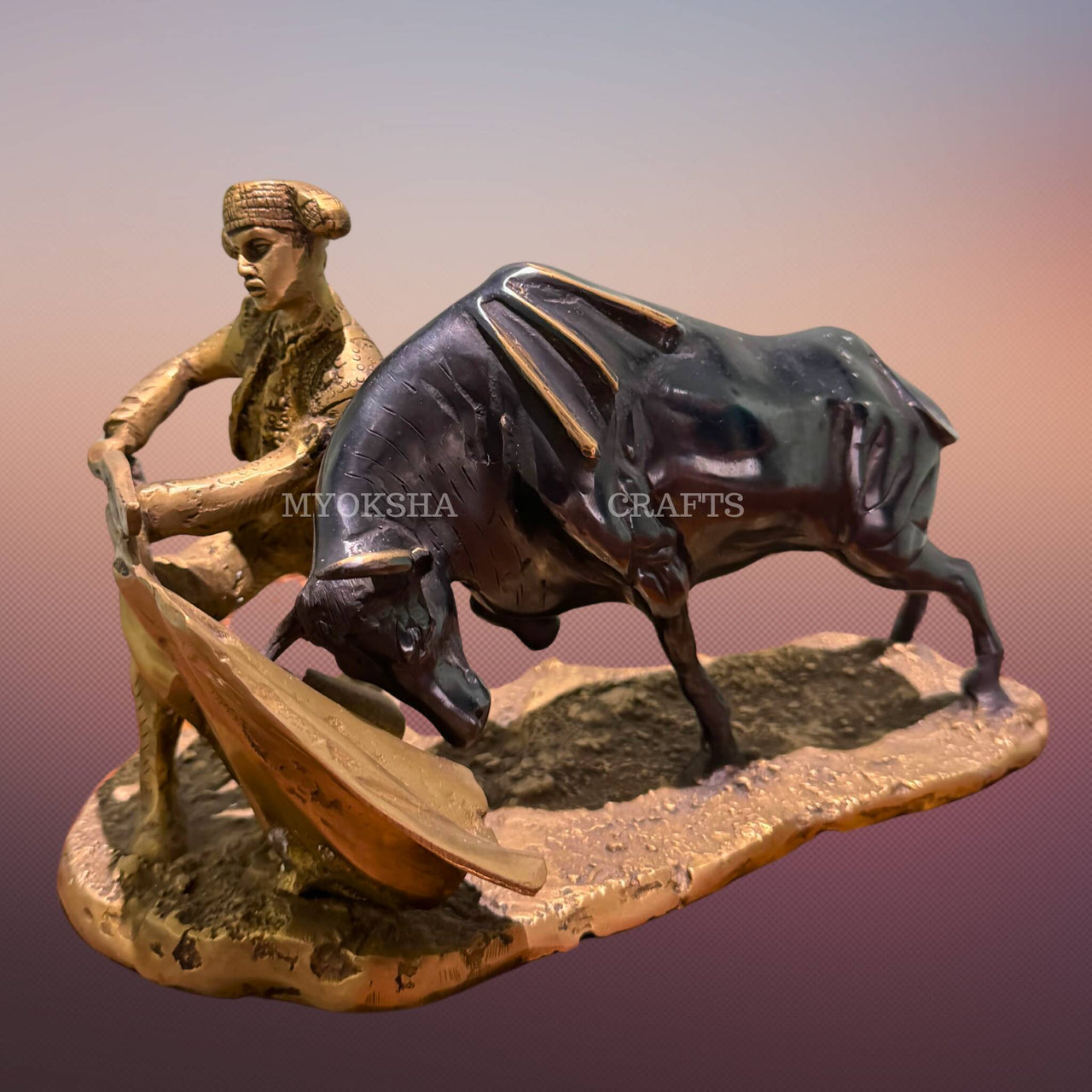 Brass Bullfighter Sculpture - Distacart