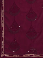 Thumbnail for Sangria Women Burgundy Sarees - Distacart
