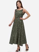 Thumbnail for Kalini Women Green Floral Printed Beautiful Anarkali Kurta - Distacart