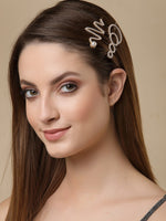 Thumbnail for Panash Women Set of 2 Gold-Toned & White Beaded Hair Pins - Distacart