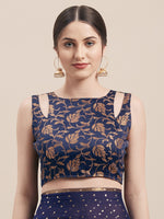 Thumbnail for Tikhi Imli Blue Embellished Saree - Distacart