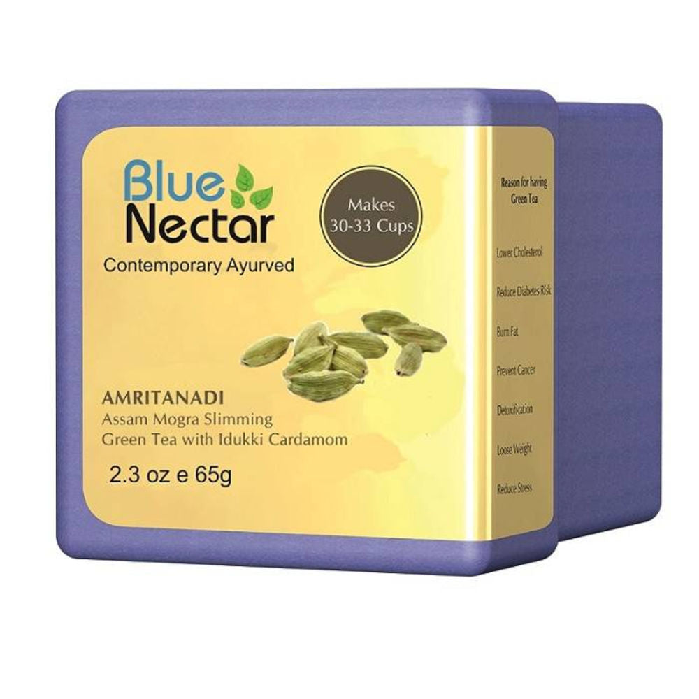 Blue Nectar Amritanadi Assam Mogra Slimming Green Tea with Idukki Cardamom - Distacart