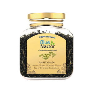 Blue Nectar Amritanadi Assam Mogra Slimming Green Tea with Idukki Cardamom - Distacart