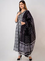 Thumbnail for Kalini Floral Printed Angrakha Anarkali Kurta With Trousers & Dupatta - Distacart