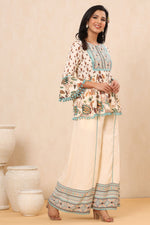 Thumbnail for Juniper Womens Ivory Floral Printed Rayon Clothing Set - Distacart