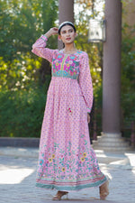 Thumbnail for Juniper Womens Pink Cambric Floral Printed Tiered Maxi Dress - Distacart