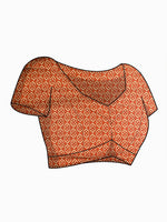 Thumbnail for Kalini Orange And Mustard Yellow Ethnic Motifs Print Poly Chiffon Saree - Distacart