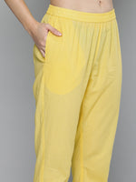 Thumbnail for HERE&NOW Women Regular Gotta Patti Pure Cotton Kurta with Trousers - Distacart