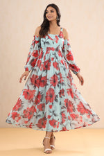 Thumbnail for Juniper Women's Mint Chiffon Printed Flared Dress - Distacart