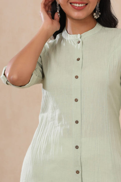 Juniper Womens Mint Cotton Flex Solid A-Line Kurta - Distacart