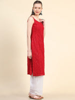 Thumbnail for Kalini Paisley Embroidered Sequinned Chikankari Georgette Kurta - Distacart