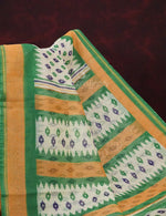 Thumbnail for Combo of Off White and Mango Green Patan Patola Semi Chanderi Saree By Gayathri Reddy Designer Studio - Distacart