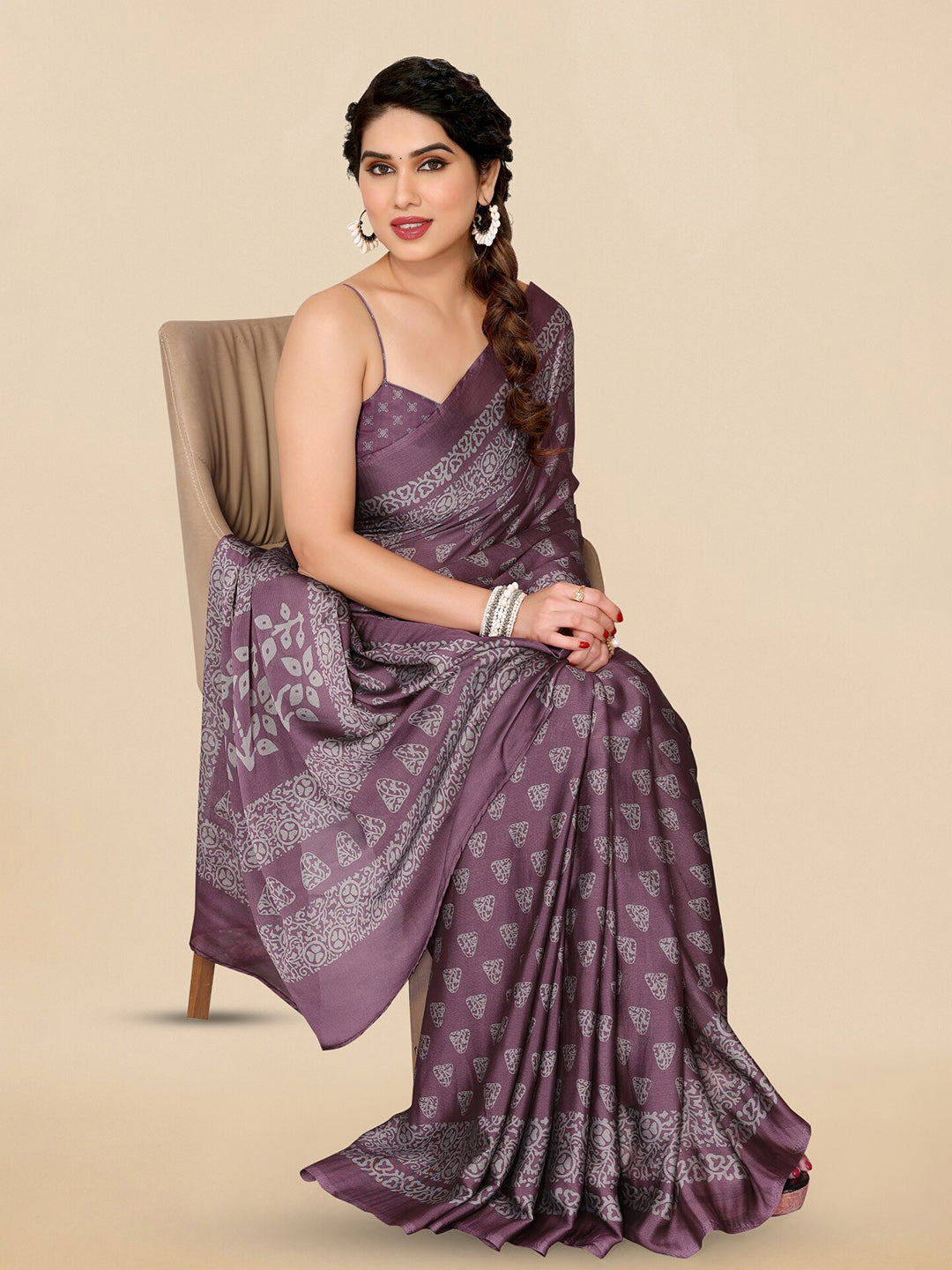 Kalini Ethnic Motifs Printed Block Print Saree - Distacart