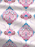 Thumbnail for MYTRIDENT Moments Pink White Ethnic Pure Cotton 120 TC Queen Bedsheet Pillow Covers - Distacart