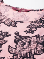 Thumbnail for Sangria Floral Print Flutter Sleeves Kurta - Distacart