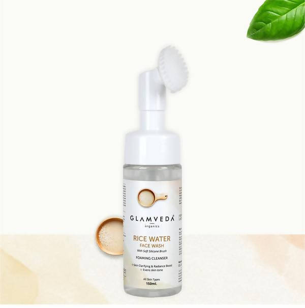 Glamveda Rice Water Brightening Foaming Face Wash With Soft Silicone Brush