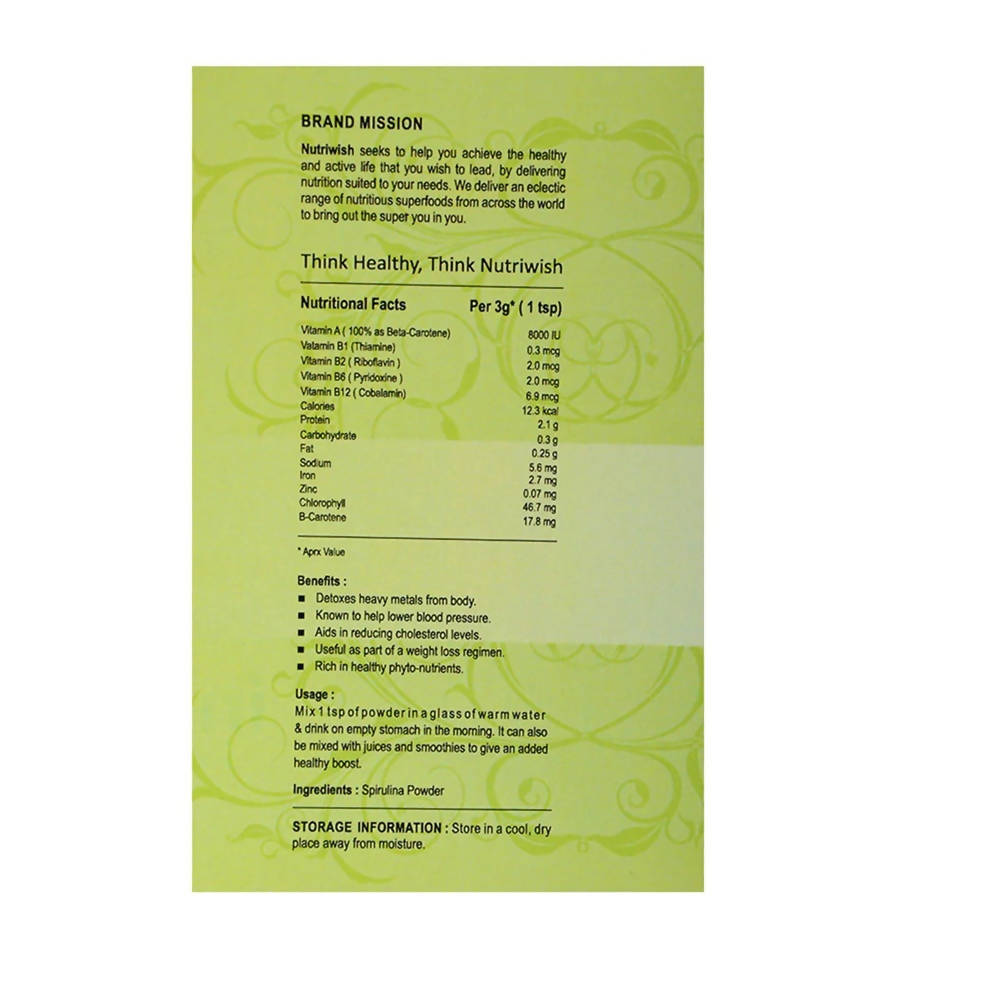 Nutriwish Spirulina Powder - Distacart