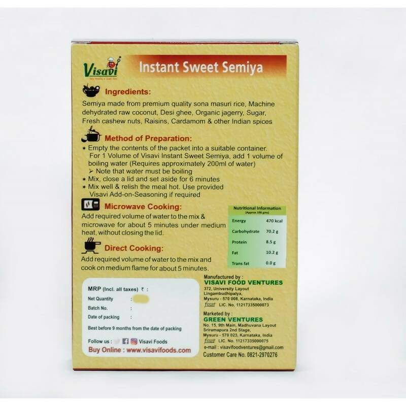 Visavi Instant Sweet Semiya - Distacart