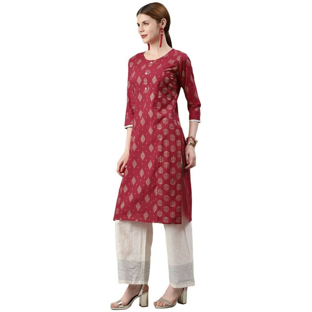 Anubhutee Women's Cotton Regular Straight Pink Kurta - Distacart