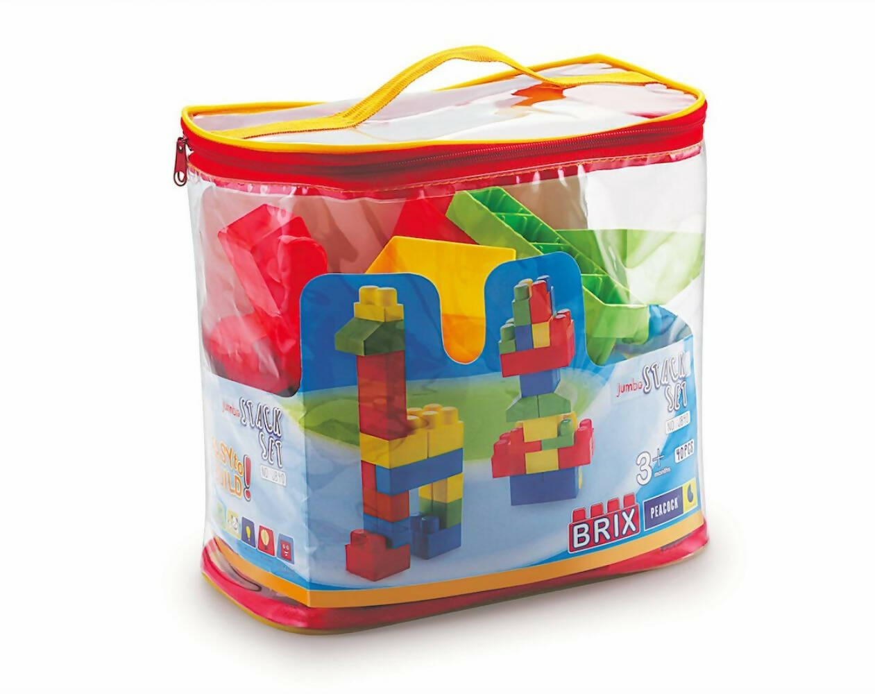 Peacock Learning & Educational Building Interlocking Blocks Set For Kids- Jumbo Brix 40 - Distacart