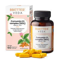 Thumbnail for BBETTER Veda Curcumin C3 Complex (95%) Capsules with Piperine & MCT - Distacart