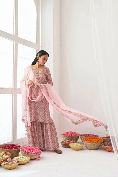 Designer Stylish Pink Muslin Stitched Suit With Dupatta - Anbazaar - Distacart