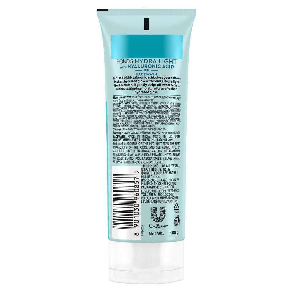 Ponds Hydra Light Hyaluronic Acid Hydrating Gel Face Wash - Distacart