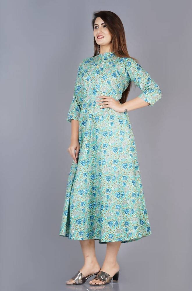 Vamika Cotton Sky Blue Party Wear Kurti