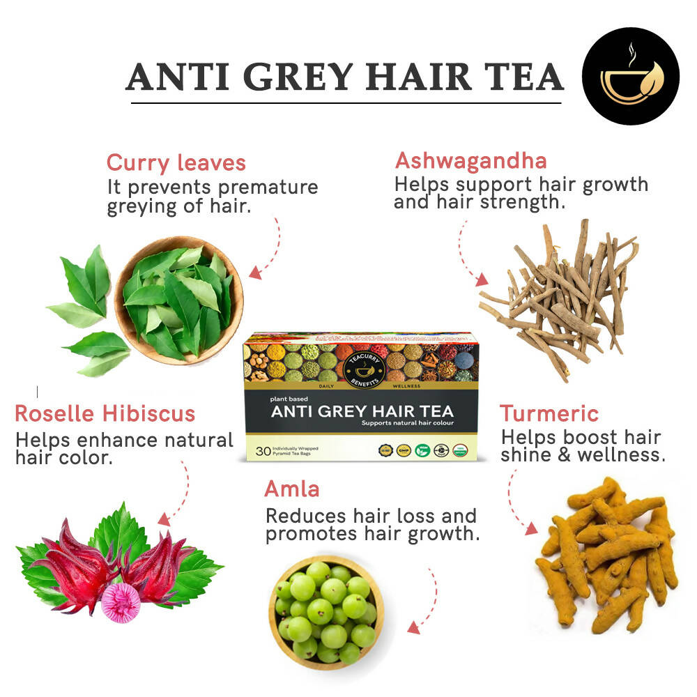 Teacurry Grey Hair Tea Bags - Distacart