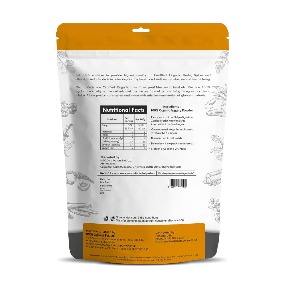 Just Jaivik Organic Jaggery Powder - Distacart