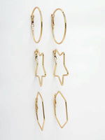 Thumbnail for NVR Women Gold-Toned Geometric Hoop Earrings - Distacart