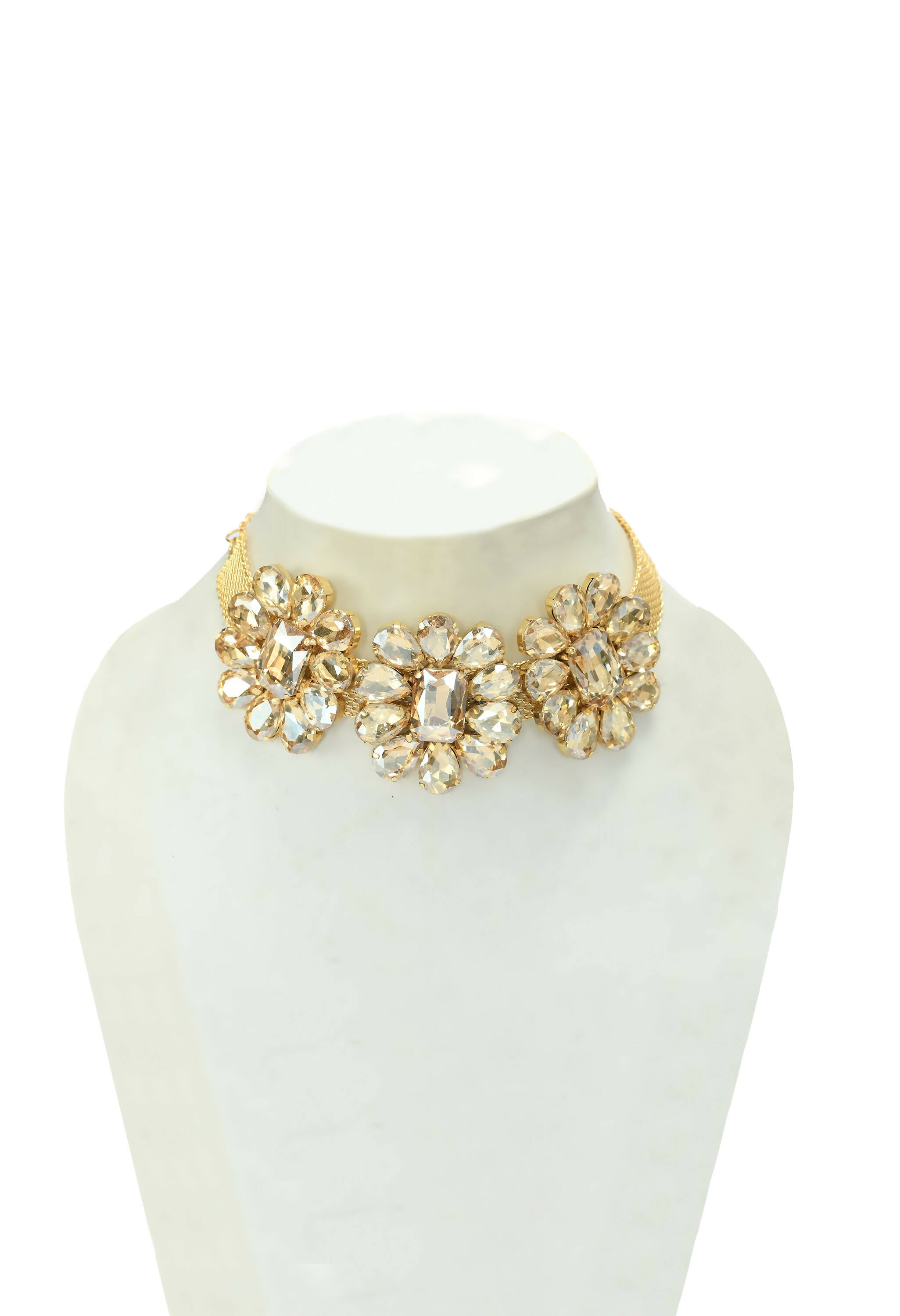 Mominos Fashion Joharkamal Gold-Plated Brass Finish Stone Choker For Women & Girls (Golden) - Distacart