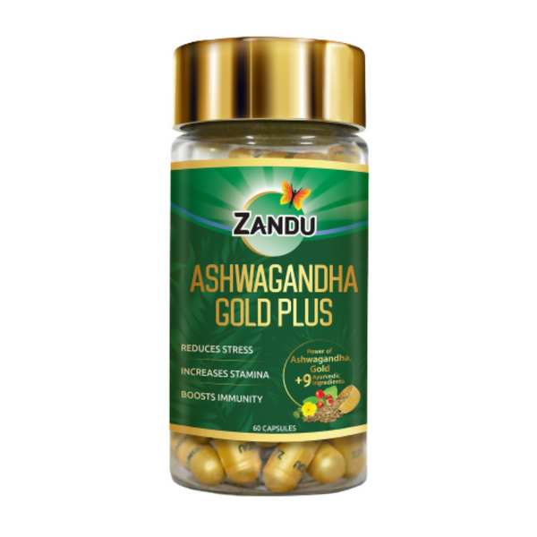 Zandu Ashwagandha Gold Plus Capsules - Distacart