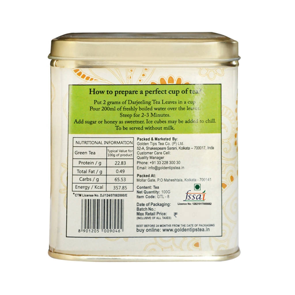 Golden Tips Peach Green Tea - Tin Can - Distacart