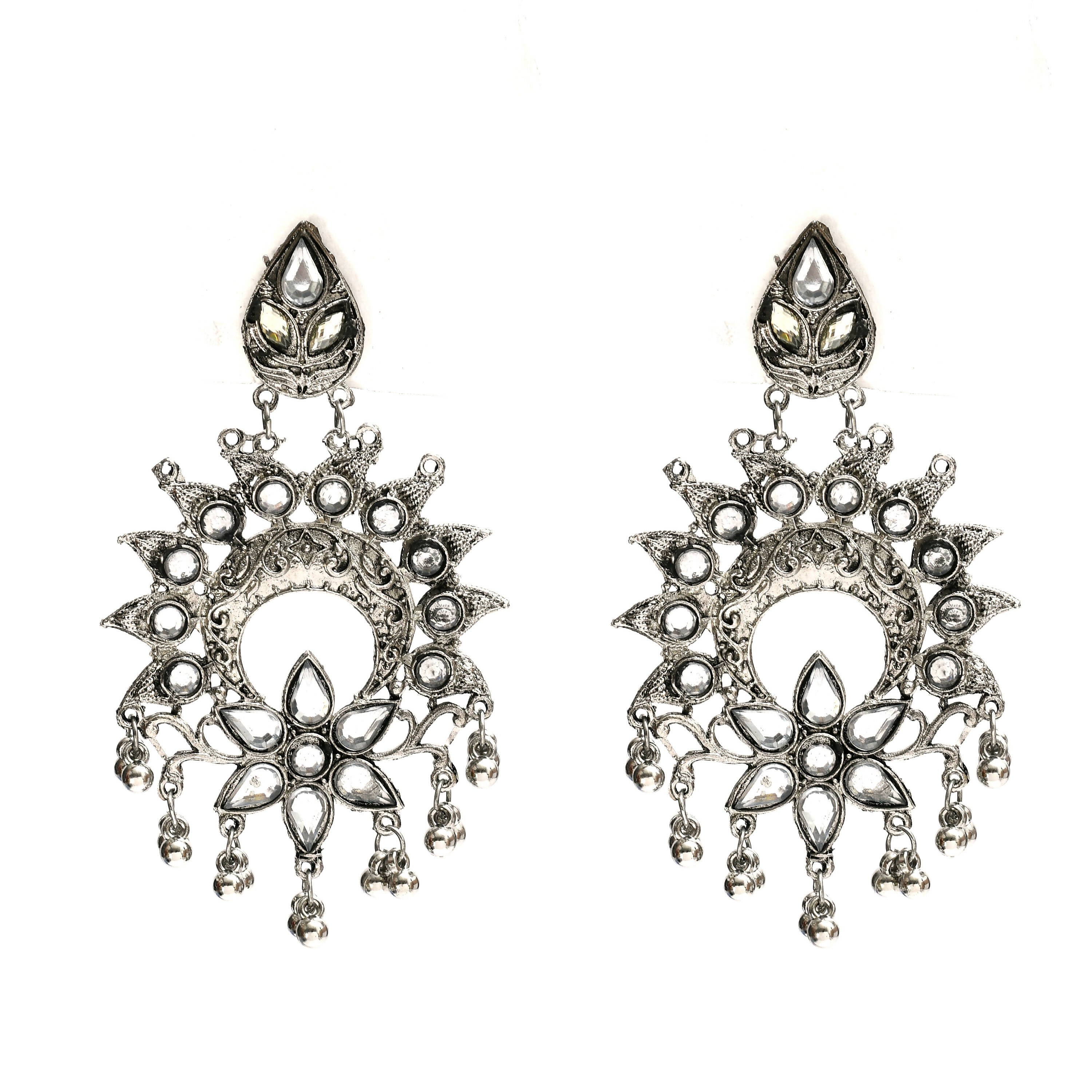 Mominos Fashion Johar Kamal Women Silver-Plated Brass Finish Rani Haar Statement Necklace - Distacart