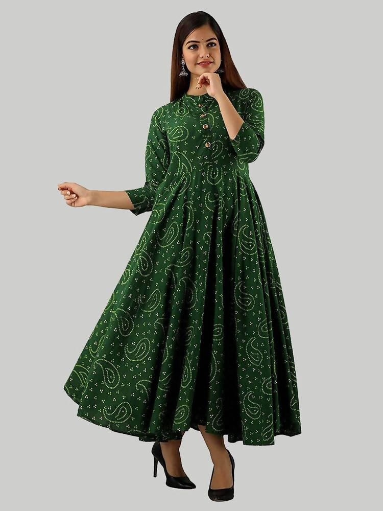 Vamika Rayon Green Party Wear Kurti