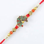Thumbnail for Beautiful Peacock Ethnic Rakhi & Cashew Jar - Distacart