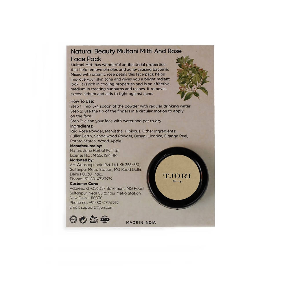 Tjori Natural Beauty Multani Mitti And Rose Face Pack