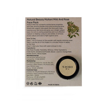 Tjori Natural Beauty Multani Mitti And Rose Face Pack