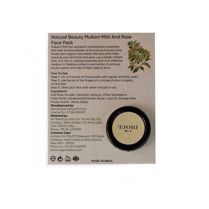 Tjori Natural Beauty Multani Mitti And Rose Face Pack
