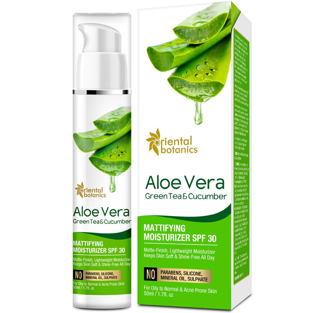 Oriental Botanics Aloe Vera, Green Tea & Cucumber Mattifying Moisturizer SPF 30