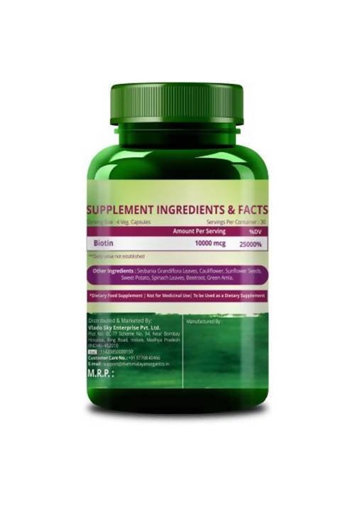 Himalayan Organics Plant Based Biotin 10000mcg 